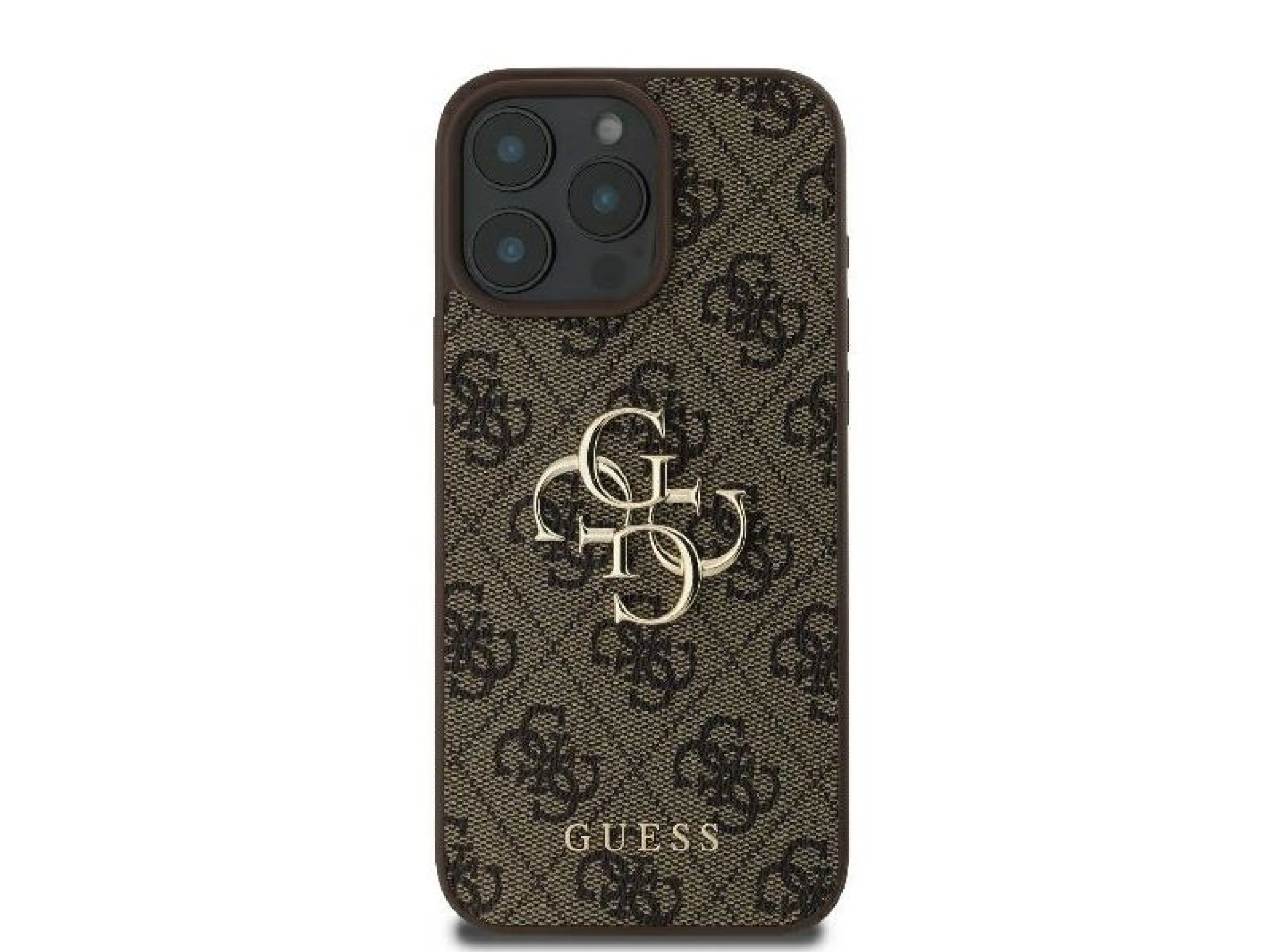 Capa Guess 4G com logo grande para iPhone 16 Pro Max - Marrom