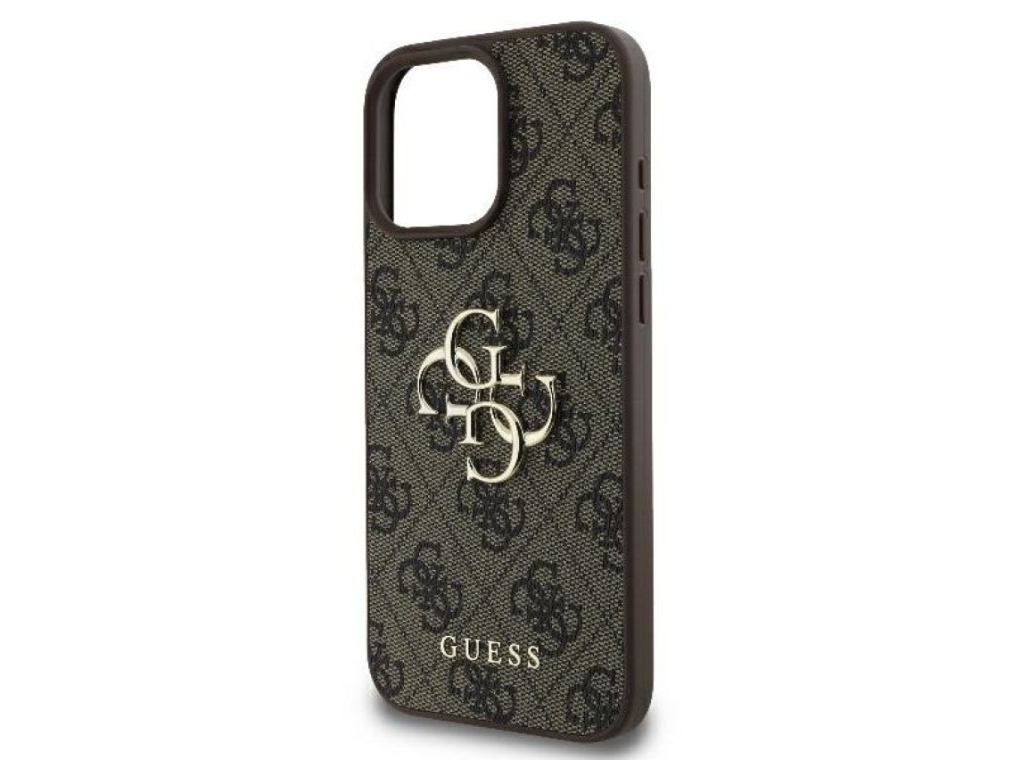 Capa Guess 4G com logo grande para iPhone 16 Pro Max - Marrom