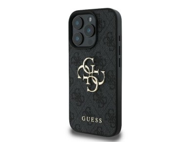 Capa Guess 4G com logo grande para iPhone 16 Pro Max - Preta Capa Guess 4G com logo grande para iPhone 16 Pro Max - Preta