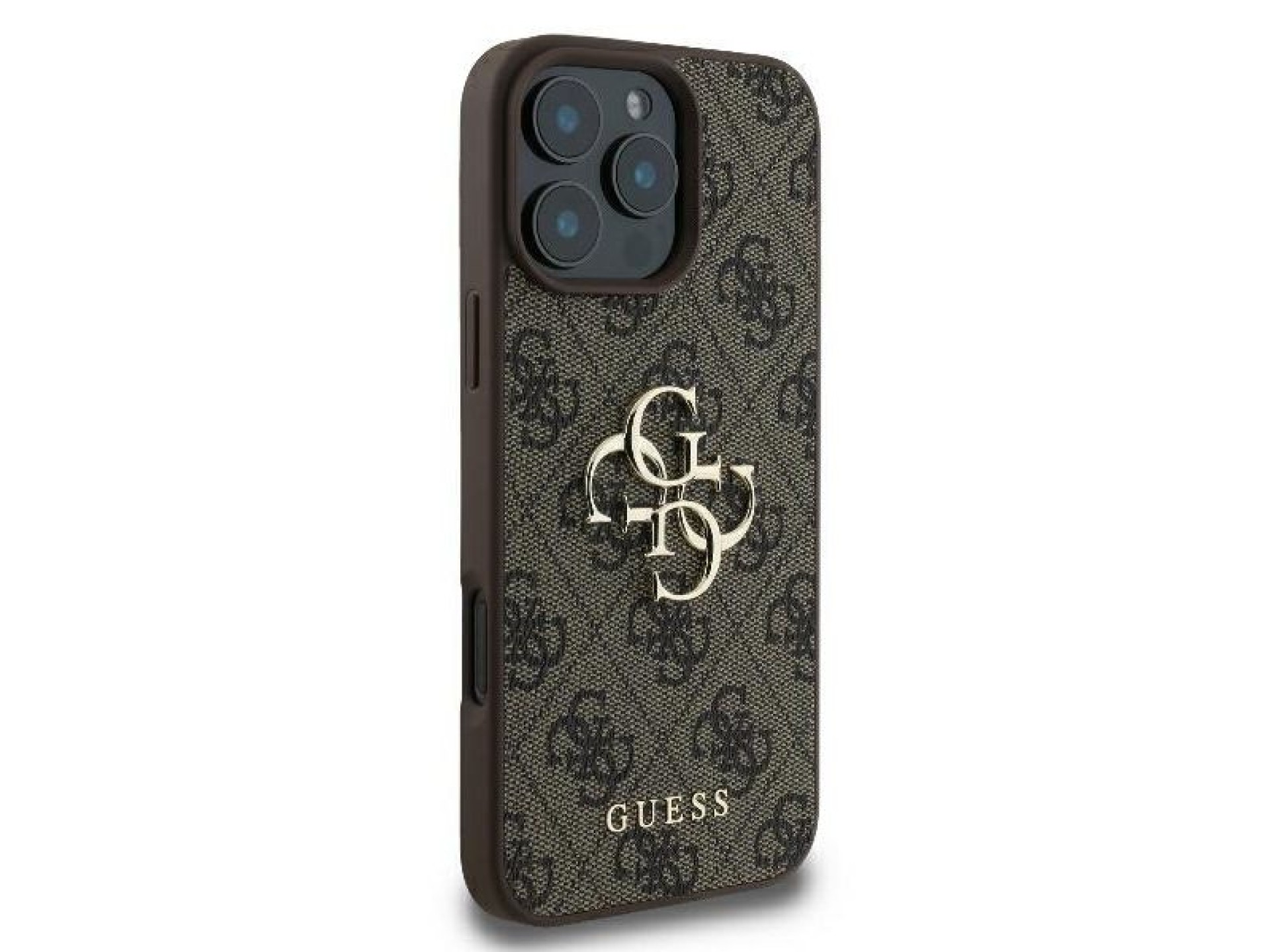 Capa Guess 4G com logo grande para iPhone 16 Pro Max - Marrom