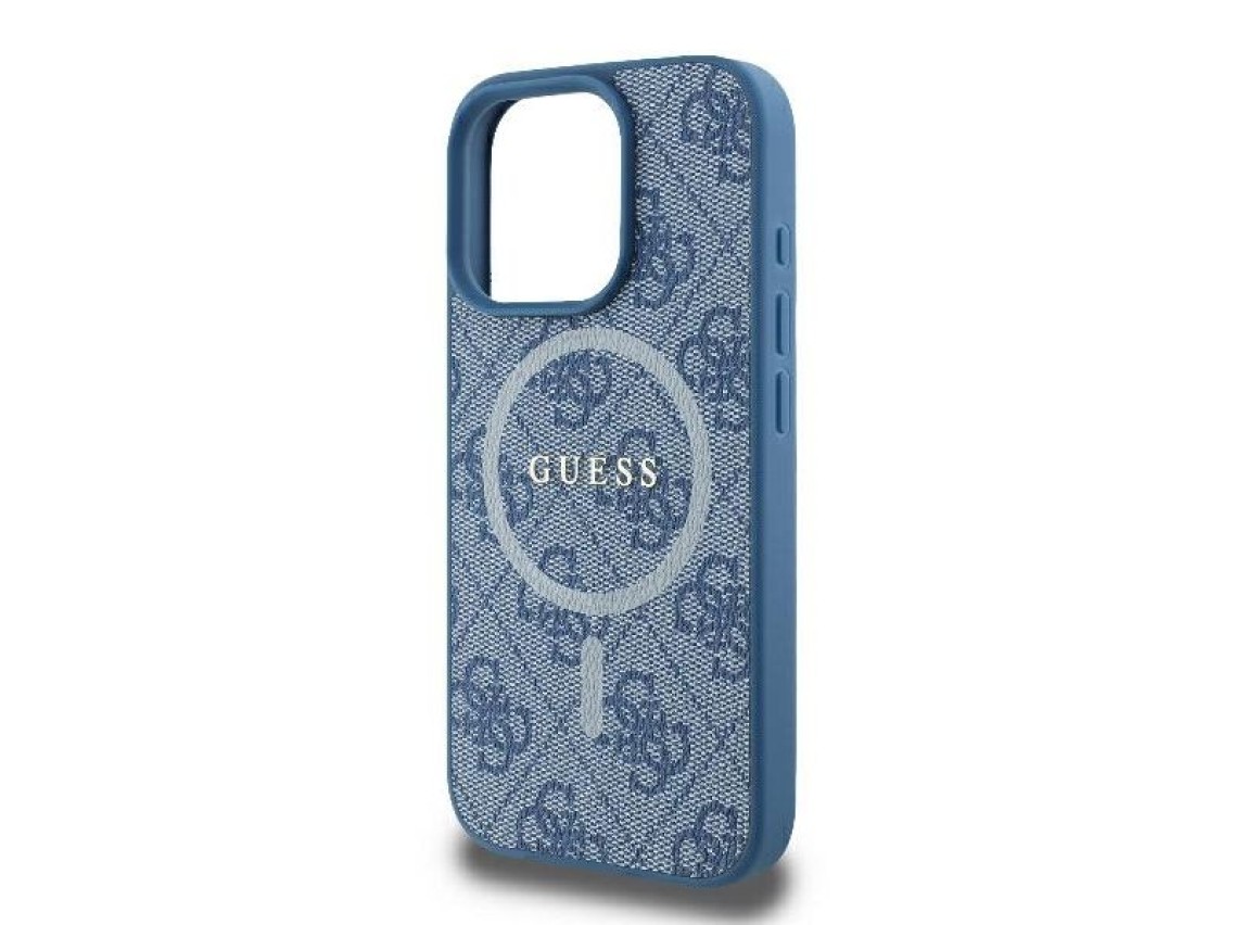 Capa Guess 4G Ring Classic Logo MagSafe para iPhone 16 Pro - Azul