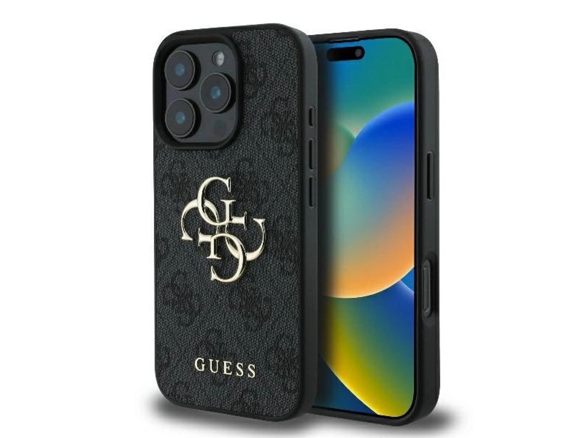 Guess 4G Big Logo iPhone 16 Pro Max Case - Black