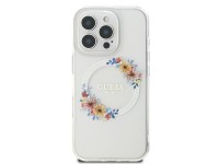 Guess IML Flowers Wreath MagSafe Case for iPhone 16 Pro - Clear Guess IML Flowers Wreath MagSafe Case for iPhone 16 Pro - Clear