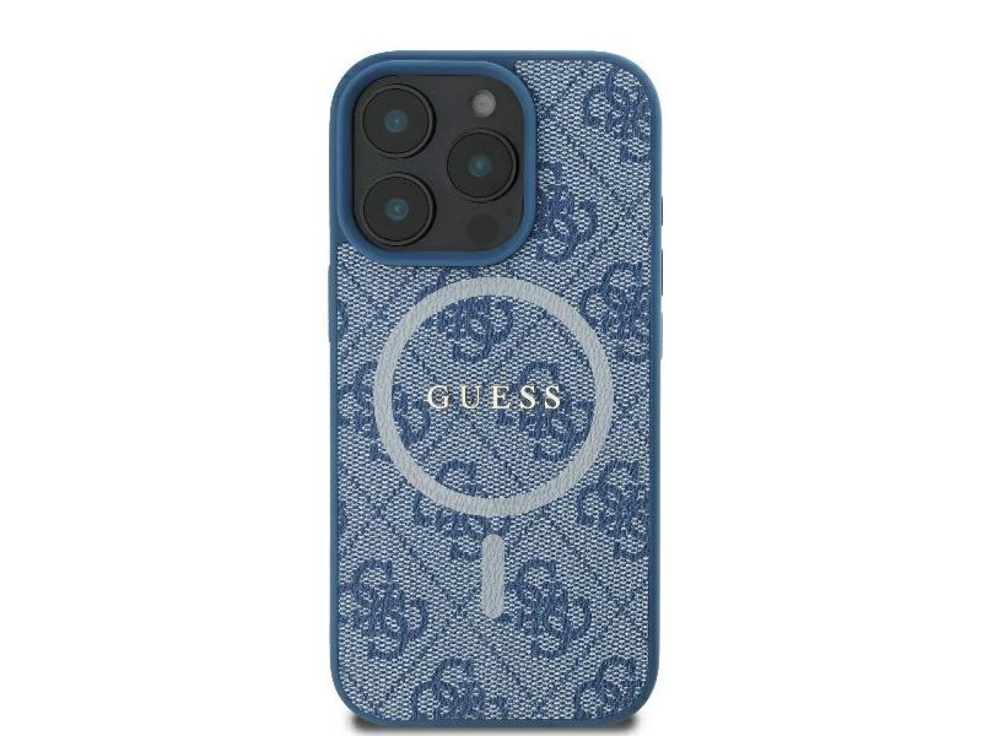 Capa Guess 4G Ring Classic Logo MagSafe para iPhone 16 Pro - Azul