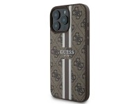 Funda Guess 4G con estampado de rayas y MagSafe para iPhone 16 Pro - Marrón Funda Guess 4G con estampado de rayas y MagSafe para iPhone 16 Pro - Marrón