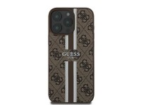 Funda Guess 4G con estampado de rayas y MagSafe para iPhone 16 Pro - Marrón Funda Guess 4G con estampado de rayas y MagSafe para iPhone 16 Pro - Marrón
