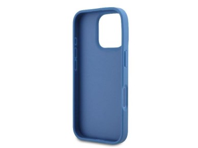 Capa transversal Guess em couro com logo metálico e strass para iPhone 16 Pro Max - Azul Capa transversal Guess em couro com logo metálico e strass para iPhone 16 Pro Max - Azul