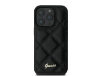 Capa Guess com Logo Metálico Acolchoado para iPhone 16 Pro - Preta Capa Guess com Logo Metálico Acolchoado para iPhone 16 Pro - Preta