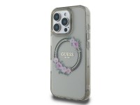 Funda Guess IML Flowers Wreath MagSafe para iPhone 16 Pro - Negra Funda Guess IML Flowers Wreath MagSafe para iPhone 16 Pro - Negra