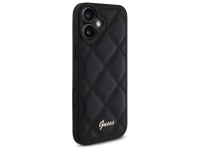 Guess Quilted Metal Logo iPhone 16 Plus Case - Black Guess Quilted Metal Logo iPhone 16 Plus Case - Black