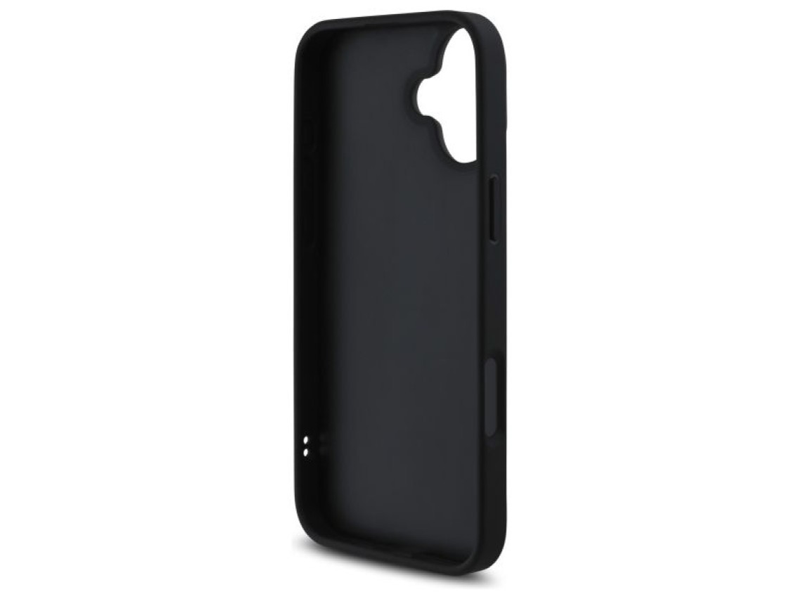 Guess Quilted Metal Logo iPhone 16 Plus Case - Black