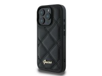 Capa Guess com Logo Metálico Acolchoado para iPhone 16 Pro - Preta Capa Guess com Logo Metálico Acolchoado para iPhone 16 Pro - Preta