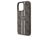Funda Guess 4G con estampado de rayas y MagSafe para iPhone 16 Pro - Marrón Funda Guess 4G con estampado de rayas y MagSafe para iPhone 16 Pro - Marrón