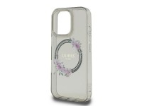 Funda Guess IML Flowers Wreath MagSafe para iPhone 16 Pro - Negra Funda Guess IML Flowers Wreath MagSafe para iPhone 16 Pro - Negra