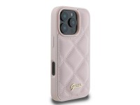 Capa Guess com logo metálico acolchoado para iPhone 16 Pro - Rosa Capa Guess com logo metálico acolchoado para iPhone 16 Pro - Rosa