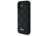 Guess Quilted Metal Logo iPhone 16 Plus Case - Black Guess Quilted Metal Logo iPhone 16 Plus Case - Black