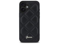 Guess Quilted Metal Logo iPhone 16 Plus Case - Black Guess Quilted Metal Logo iPhone 16 Plus Case - Black
