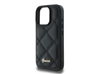 Capa Guess com Logo Metálico Acolchoado para iPhone 16 Pro - Preta Capa Guess com Logo Metálico Acolchoado para iPhone 16 Pro - Preta