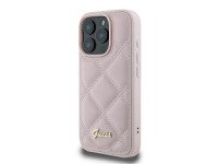 Capa Guess com logo metálico acolchoado para iPhone 16 Pro - Rosa Capa Guess com logo metálico acolchoado para iPhone 16 Pro - Rosa