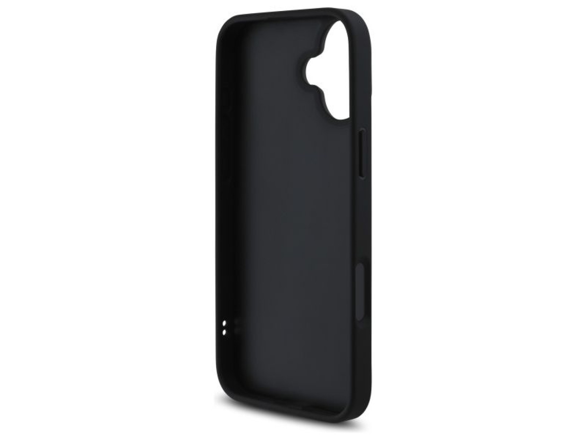 Guess Quilted Metal Logo iPhone 16 Plus Case - Black