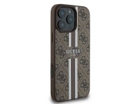 Funda Guess 4G con estampado de rayas y MagSafe para iPhone 16 Pro - Marrón Funda Guess 4G con estampado de rayas y MagSafe para iPhone 16 Pro - Marrón