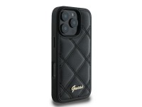 Capa Guess com Logo Metálico Acolchoado para iPhone 16 Pro - Preta Capa Guess com Logo Metálico Acolchoado para iPhone 16 Pro - Preta