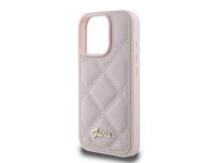 Capa Guess com logo metálico acolchoado para iPhone 16 Pro - Rosa Capa Guess com logo metálico acolchoado para iPhone 16 Pro - Rosa
