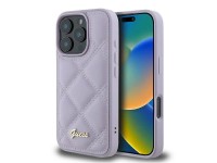 Guess Quilted Metal Logo case for iPhone 16 Pro - light purple Guess Quilted Metal Logo case for iPhone 16 Pro - light purple