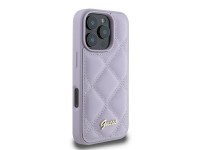 Guess Quilted Metal Logo case for iPhone 16 Pro - light purple Guess Quilted Metal Logo case for iPhone 16 Pro - light purple
