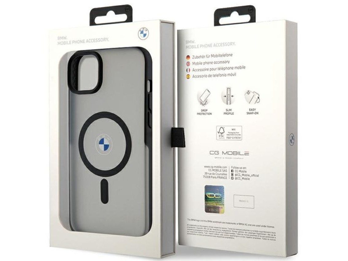BMW Signature MagSafe Case for iPhone 14 Plus/15 Plus - Black