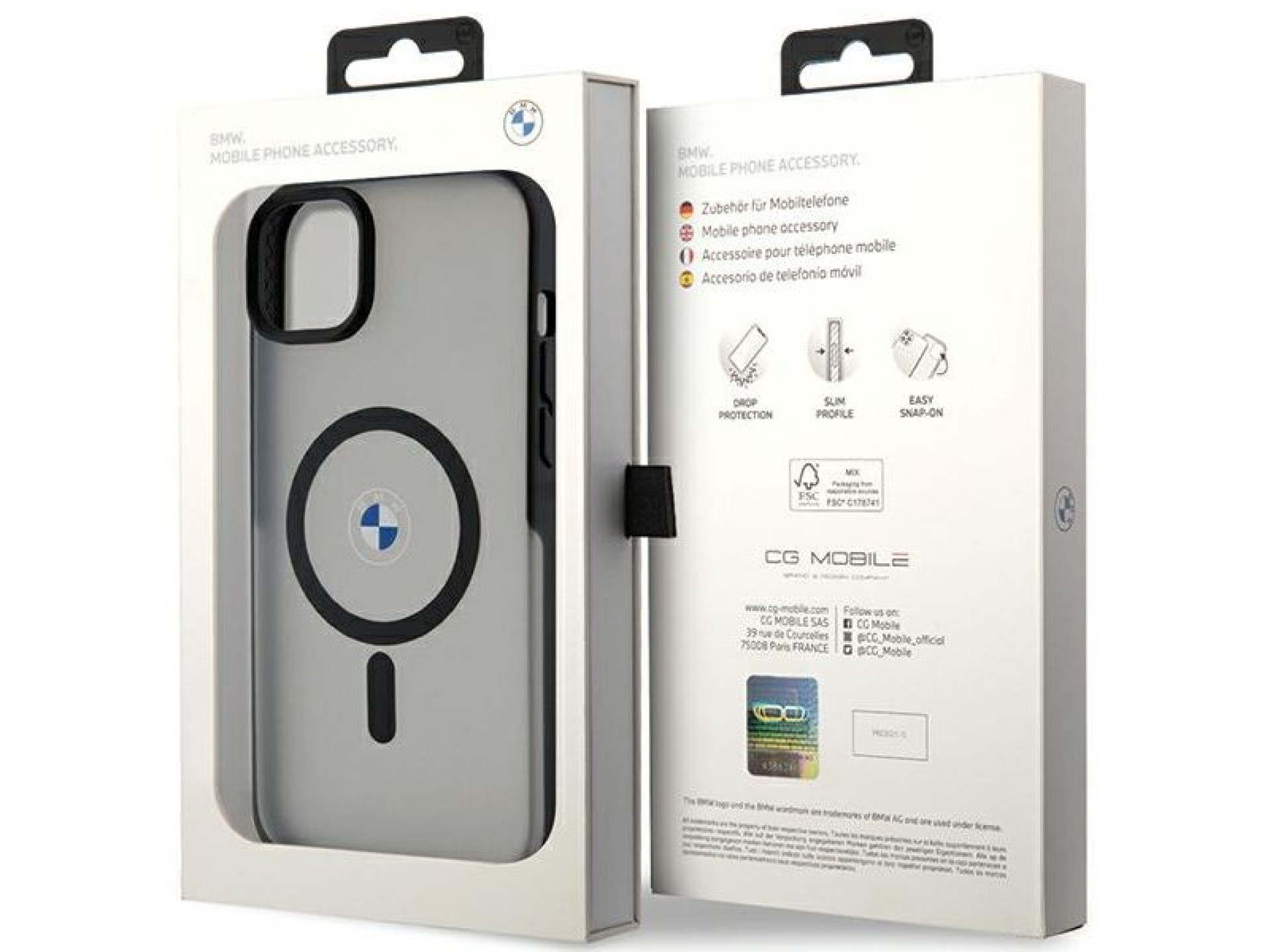 BMW Signature MagSafe Case for iPhone 14 Plus/15 Plus - Black