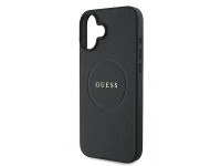 Guess Grained Gold Ring MagSafe case for iPhone 16 Plus - black
