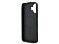Guess Grained Gold Ring MagSafe case for iPhone 16 Plus - black