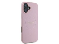 Guess Grained Gold Ring MagSafe iPhone 16 Plus Case - Pink Guess Grained Gold Ring MagSafe iPhone 16 Plus Case - Pink