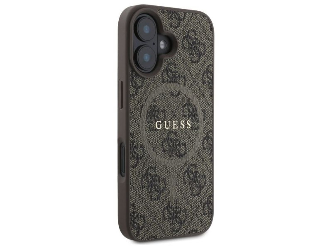 Capa Guess 4G Ring Classic Logo MagSafe para iPhone 16 - Marrom