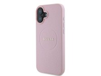 Guess Grained Gold Ring MagSafe iPhone 16 Plus Case - Pink Guess Grained Gold Ring MagSafe iPhone 16 Plus Case - Pink