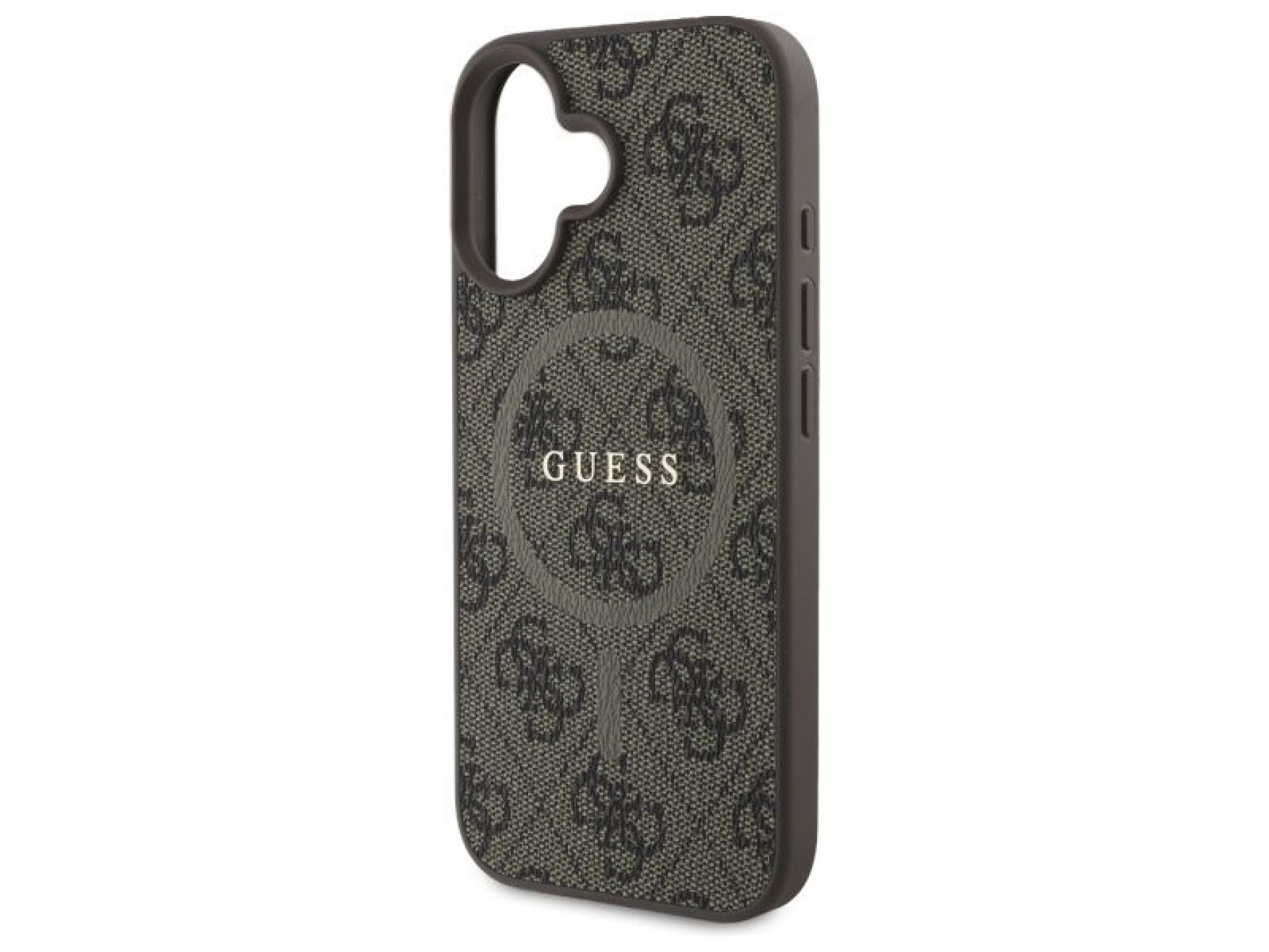 Capa Guess 4G Ring Classic Logo MagSafe para iPhone 16 - Marrom