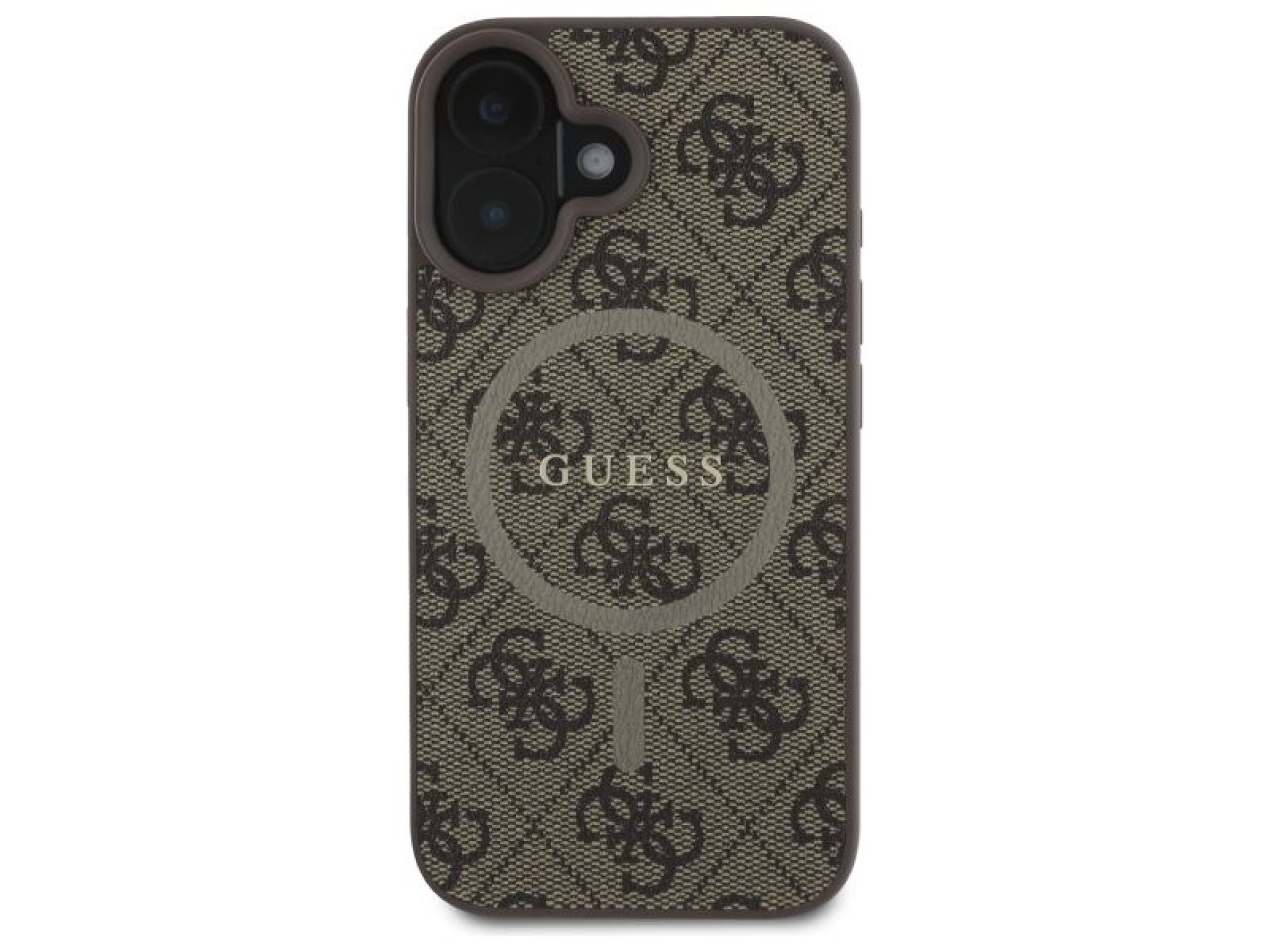 Capa Guess 4G Ring Classic Logo MagSafe para iPhone 16 - Marrom