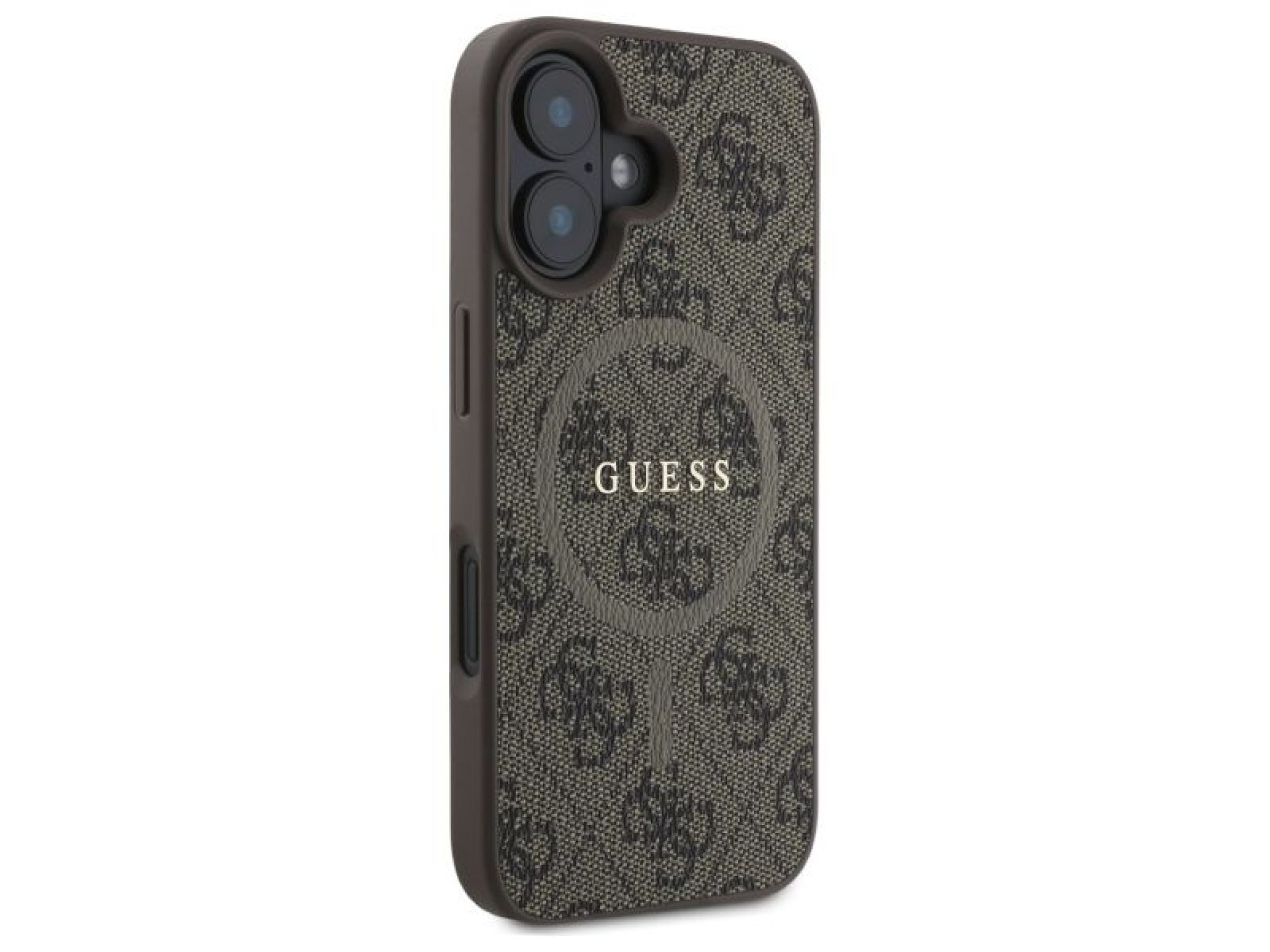 Capa Guess 4G Ring Classic Logo MagSafe para iPhone 16 - Marrom