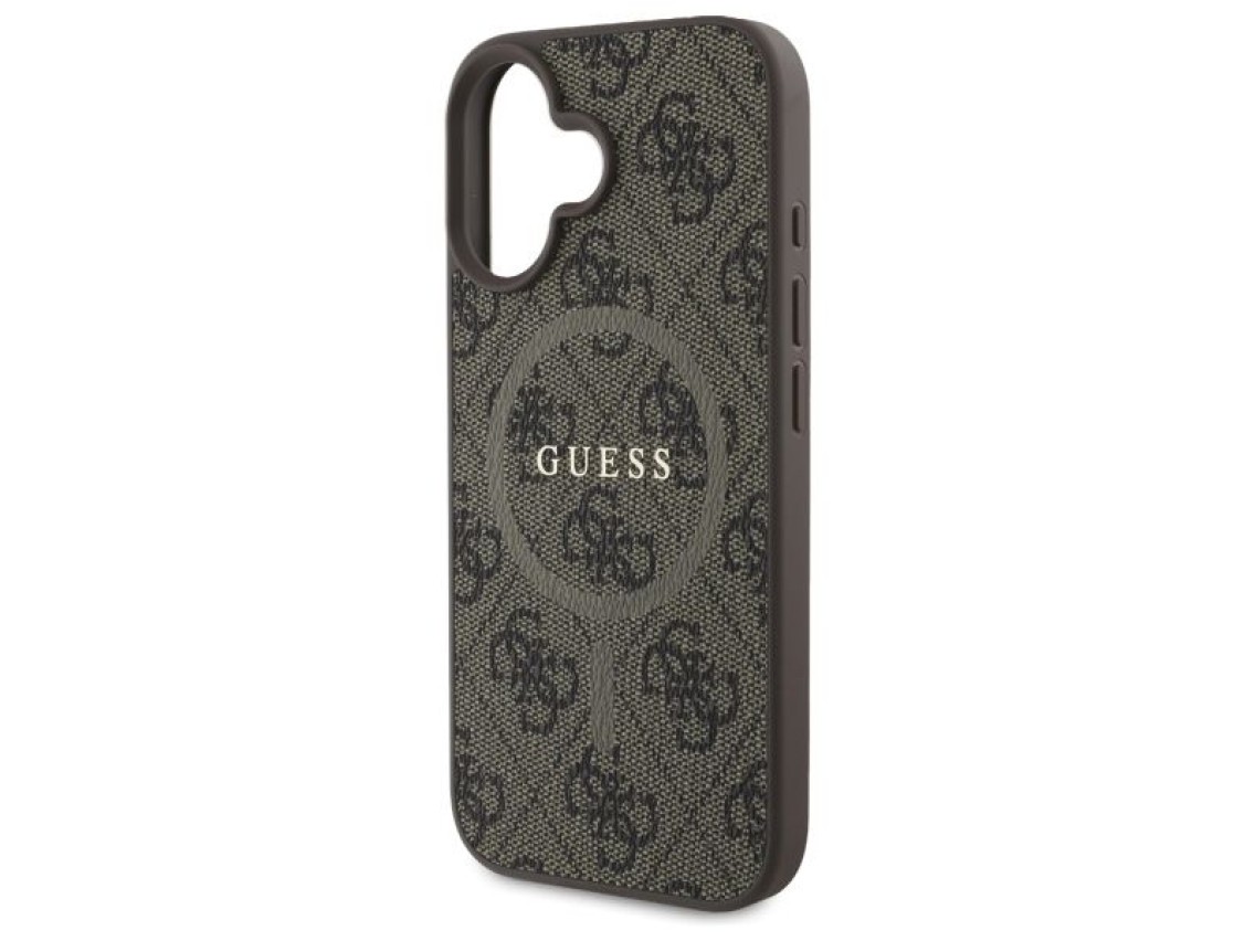 Capa Guess 4G Ring Classic Logo MagSafe para iPhone 16 - Marrom