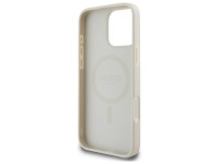 Guess Grained Gold Ring MagSafe Case for iPhone 16 Pro Max - Beige