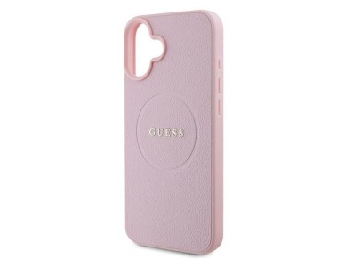 Guess Grained Gold Ring MagSafe iPhone 16 Plus Case - Pink Guess Grained Gold Ring MagSafe iPhone 16 Plus Case - Pink