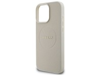 Guess Grained Gold Ring MagSafe Case for iPhone 16 Pro Max - Beige