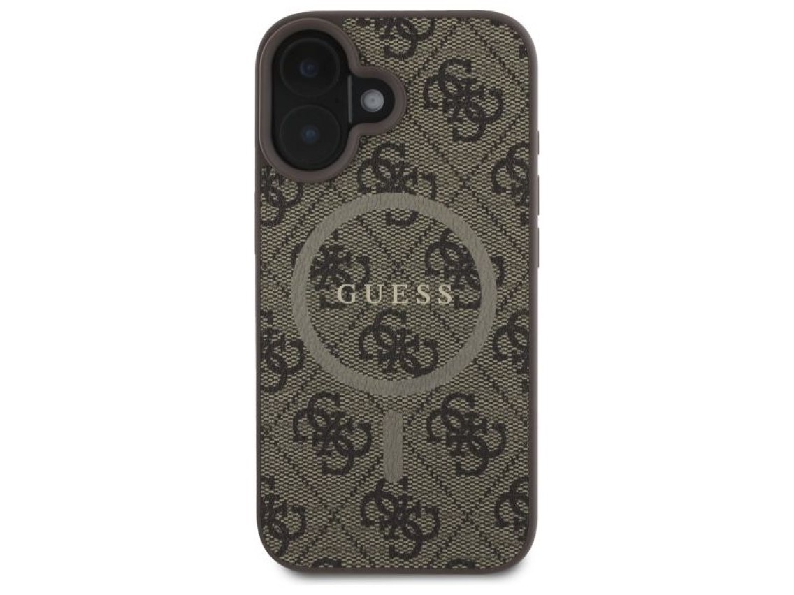 Capa Guess 4G Ring Classic Logo MagSafe para iPhone 16 - Marrom