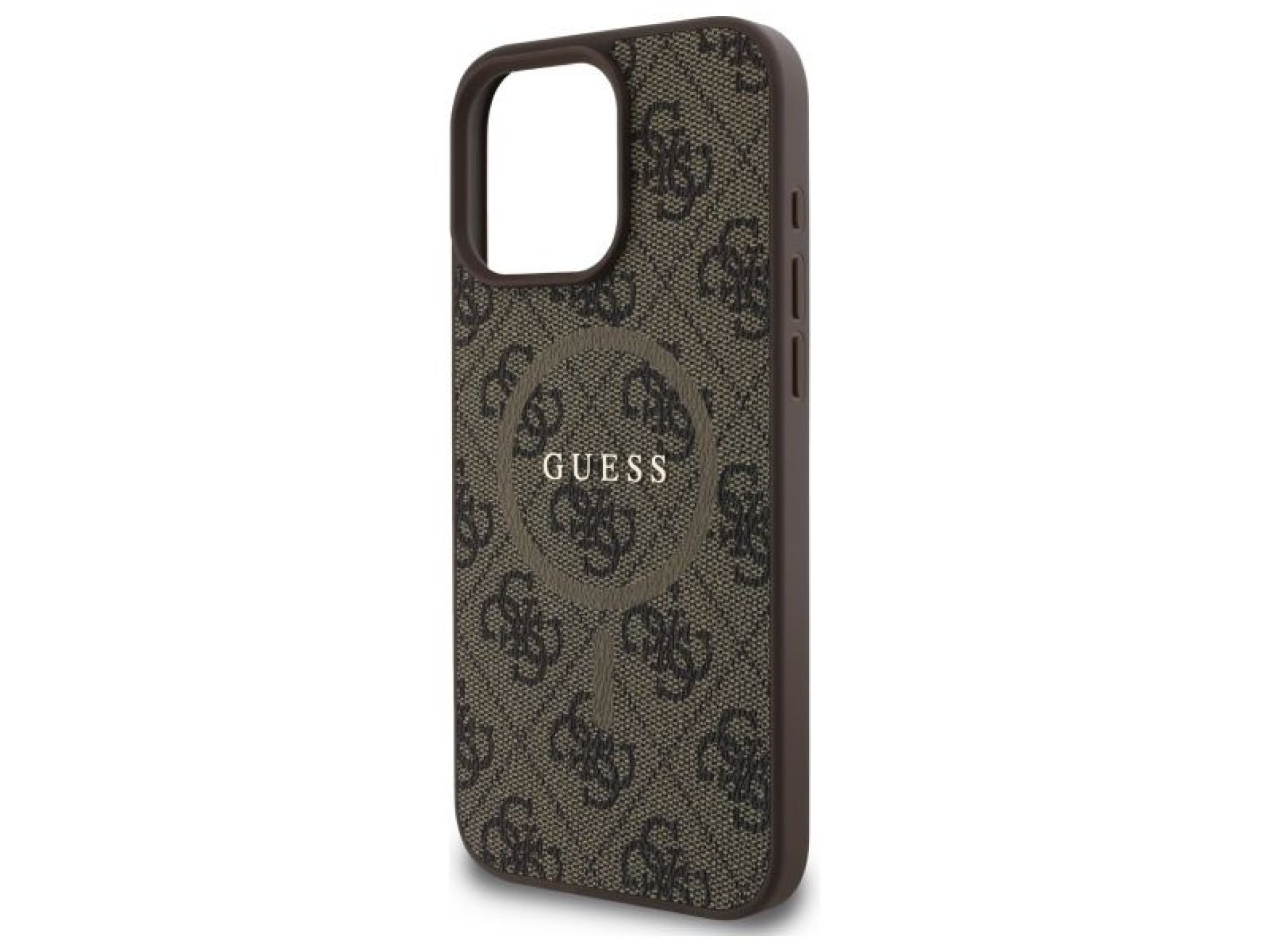 Funda Guess 4G Ring Classic Logo MagSafe para iPhone 16 Pro Max - Marrón