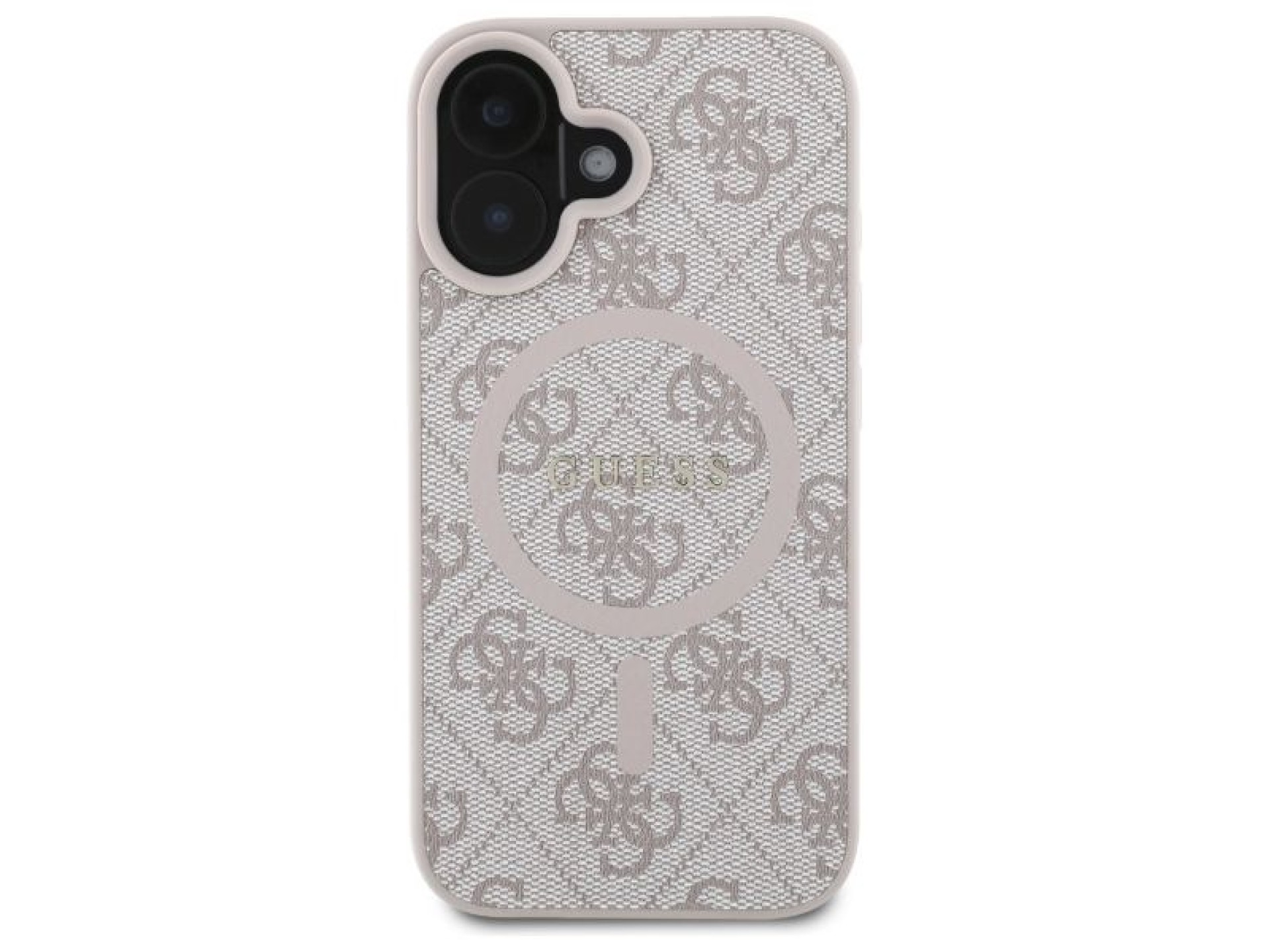 Capa Guess 4G Ring Classic Logo MagSafe para iPhone 16 - Rosa