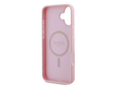 Guess Grained Gold Ring MagSafe iPhone 16 Plus Case - Pink Guess Grained Gold Ring MagSafe iPhone 16 Plus Case - Pink