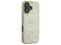 Capa Guess Saffiano Peony Classic Logo MagSafe para iPhone 16 - dourada