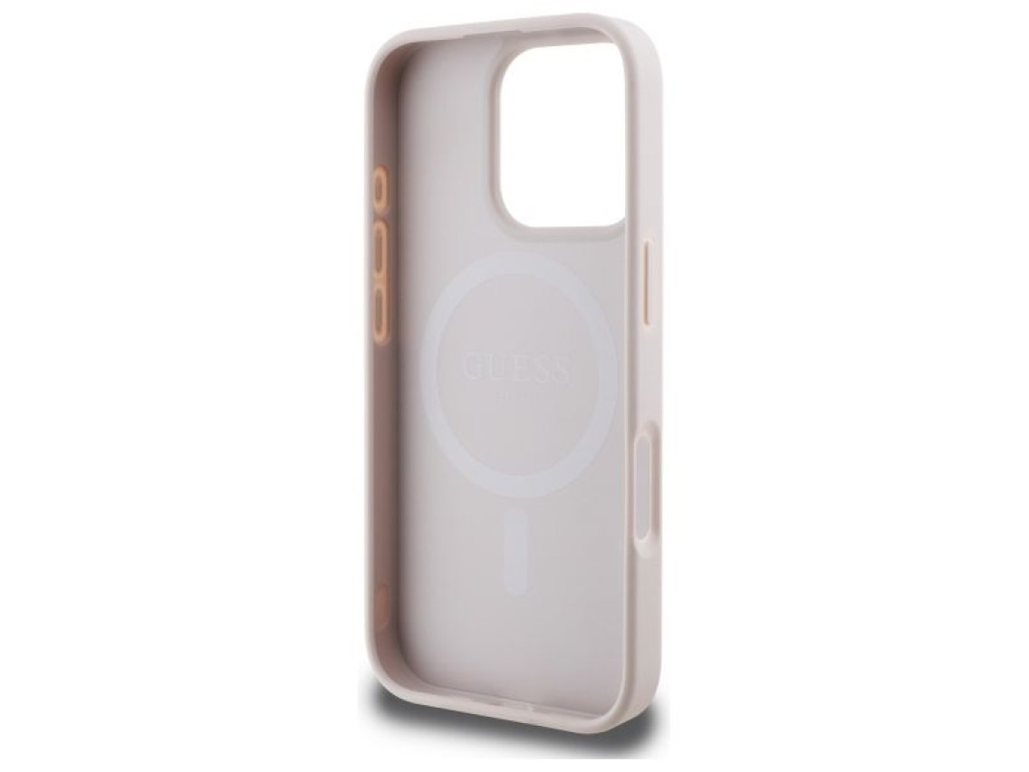 Guess 4G Ring Classic Logo MagSafe Case for iPhone 16 Pro Max - Pink