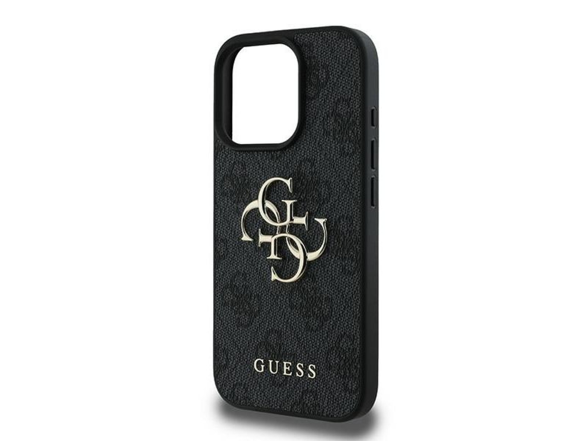 Capa Guess 4G com logo grande para iPhone 16 Pro - Preta